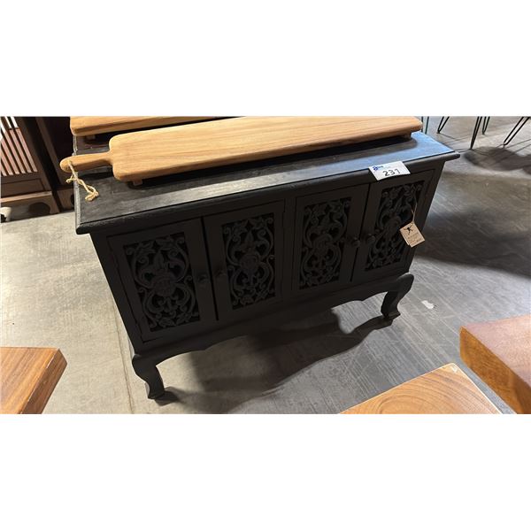 EXOTIC DARK SUAR WOOD CABINET 39" X 16" X 28" CABINET