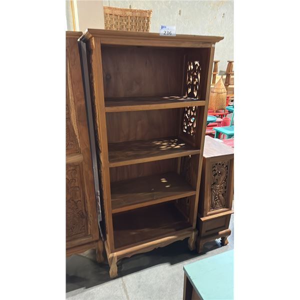 EXOTIC SUAR WOOD BOOKCASE 32 X 70"H
