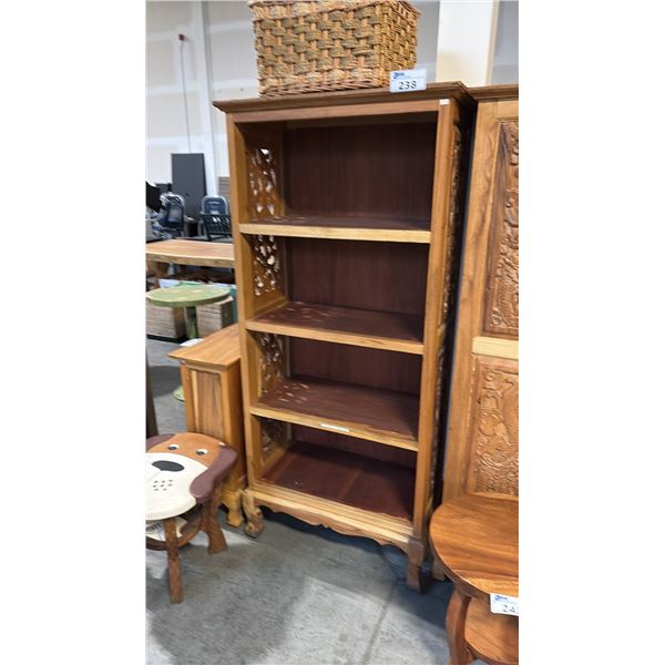 EXOTIC SUAR WOOD BOOKCASE 32 X 70"H