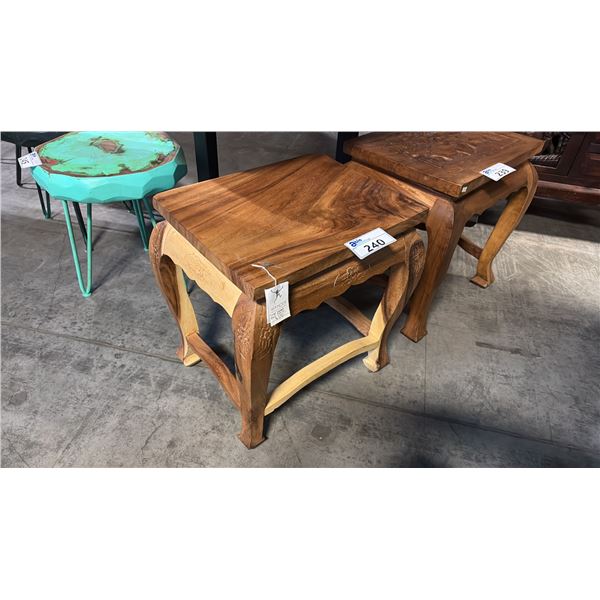 EXOTIC SUAR WOOD END TABLE 22 X 15" STYLE 2