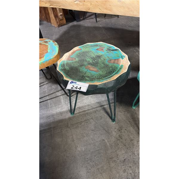 SUAR WOOD HAND FINISHED STOOL 16"D