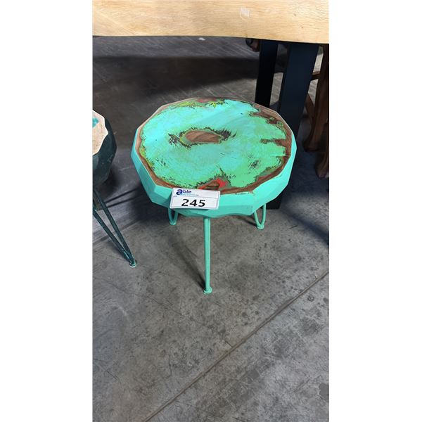 SUAR WOOD HAND FINISHED STOOL 16"D