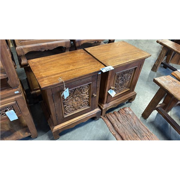 2 SUAR WOOD SIDE TABLES 17 X 17" STYLE 2