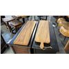 Image 1 : 2 EXOTIC WOOD CHARCUTERIE PADDLE BOARDS 31"L