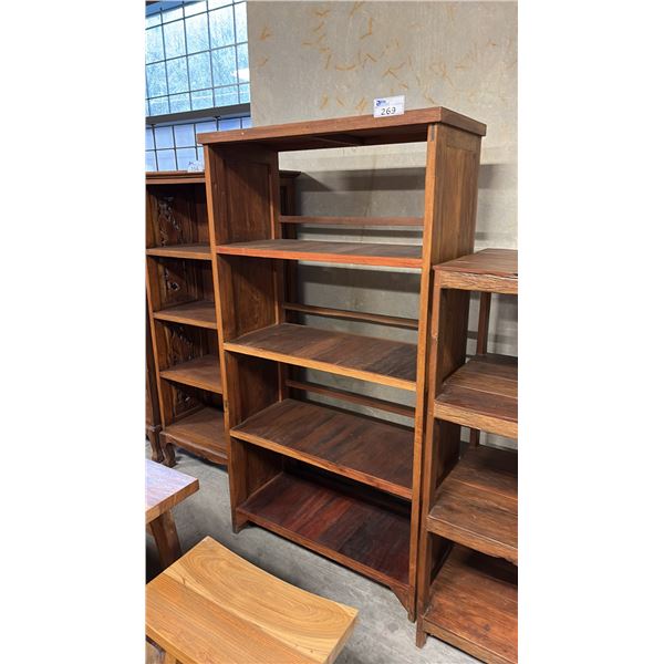 EXOTIC SUAR WOOD 5 TIER BOOKSHELF 40" X 75"