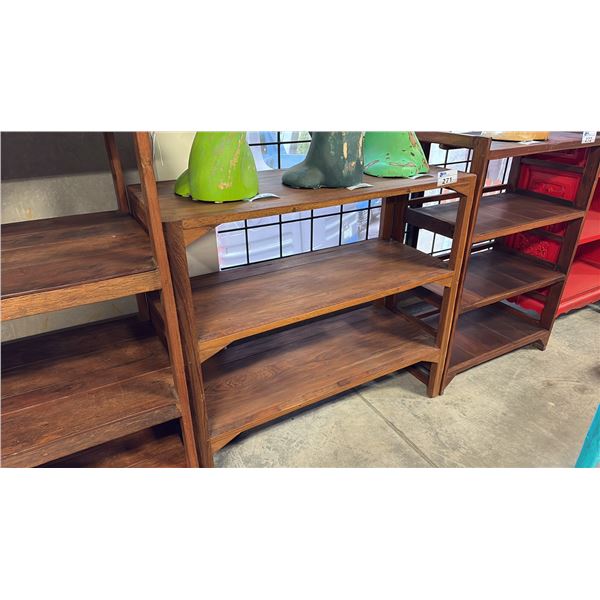 EXOTIC SUAR WOOD 3 TIER BOOKSHELF 48" X 44"