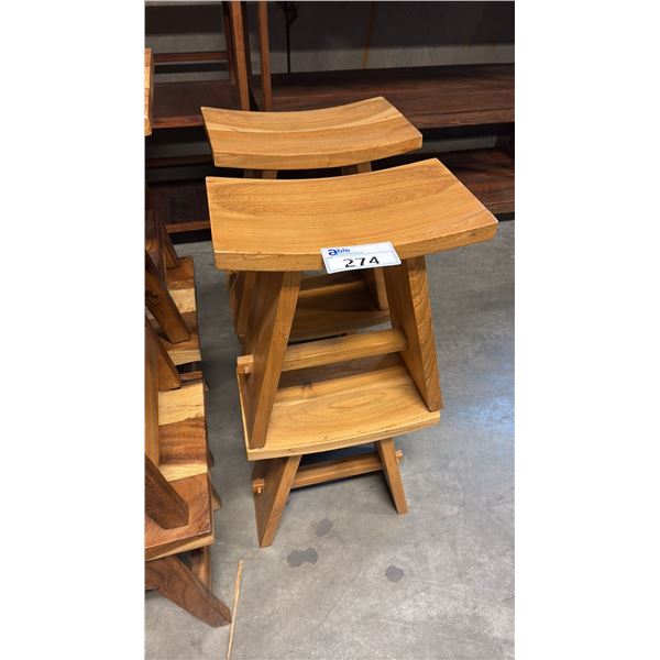 4 EXOTIC WOOD STOOL STYLE 2