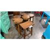Image 1 : 6 ASSORTED EXOTIC WOOD STOOLS