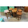 Image 2 : 6 ASSORTED EXOTIC WOOD STOOLS