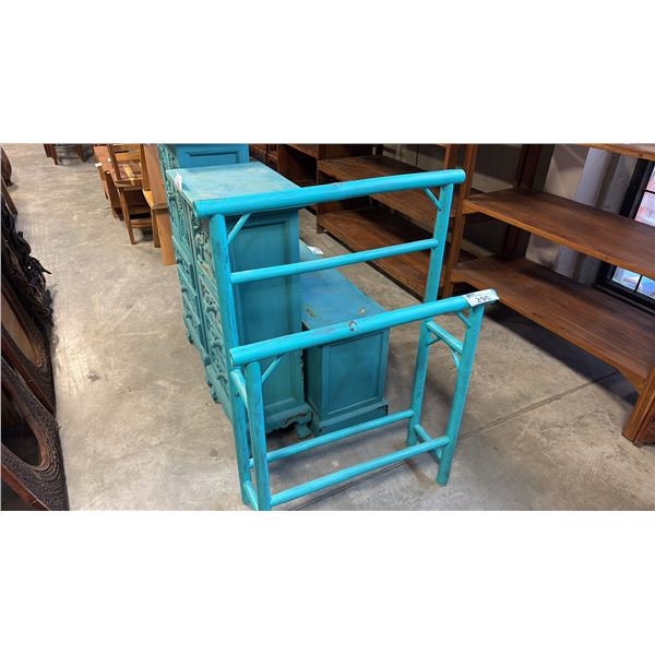 BLUE BAMBOO TOWEL RACK