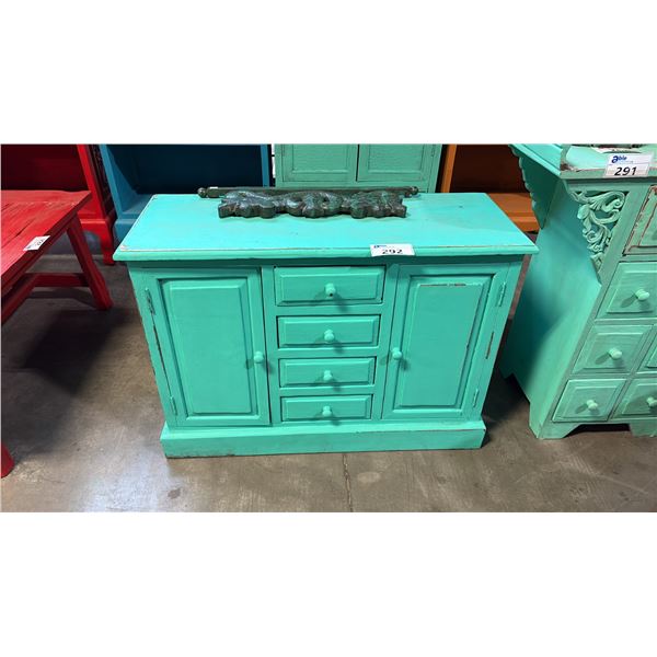 TEAL EXOTIC WOOD DRESSER 40 X 28"
