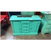 Image 1 : TEAL EXOTIC WOOD DRESSER 40 X 28"