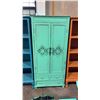 Image 1 : TEAL EXOTIC WOOD DOUBLE DOOR CABINET 70 X 32"