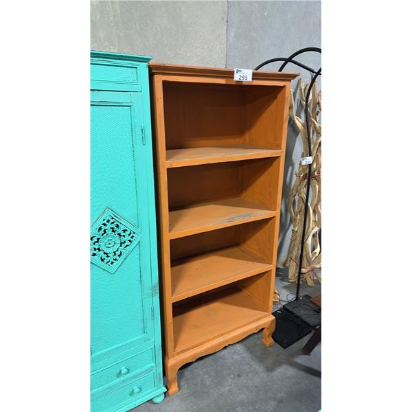 NATURAL EXOTIC WOOD BOOKCASE 70 X 32"
