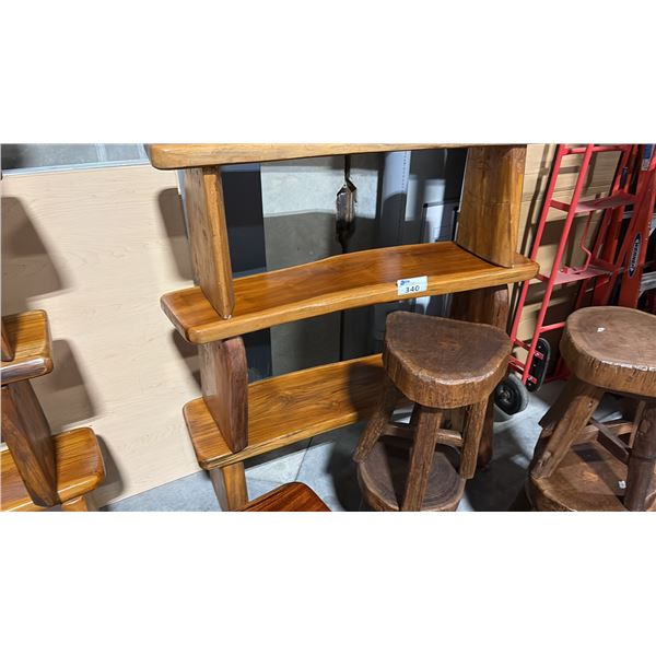 2 EXOTIC WOOD BENCHES 48"W