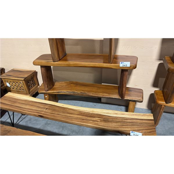 2 EXOTIC WOOD BENCHES 48"W