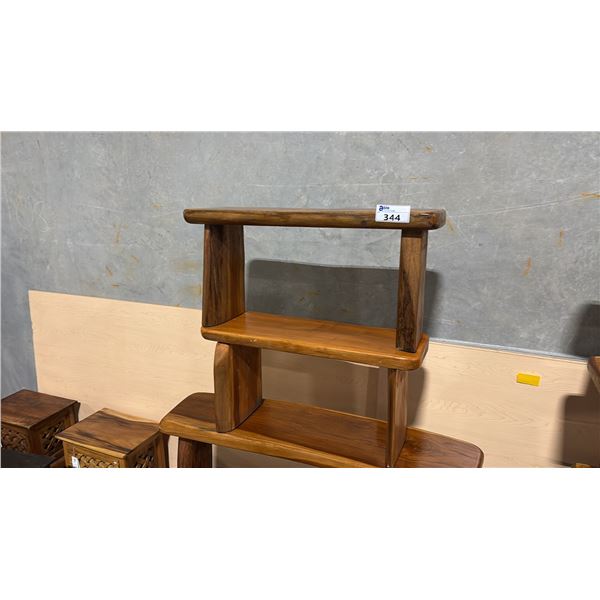 2 EXOTIC WOOD BENCHES 44"W