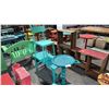 Image 1 : 2 TEAL TABLES AND ONE SIDE CHAIR
