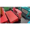 Image 2 : 2 RED TABLES AND MISC DECOR ITEMS