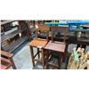 Image 1 : 2 ASSORTED SUAR WOOD BENCH HEIGHT STOOLS