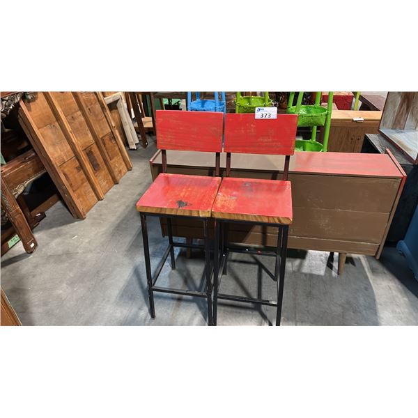 2 BENCH HEIGHT STOOLS AND A 60"W DRESSER