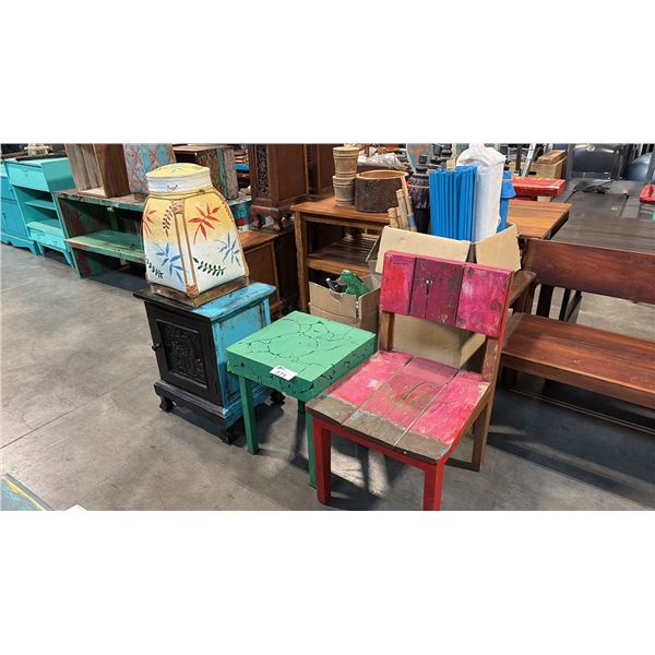 ASSORTED FURNITURE AND DECOR PIECES