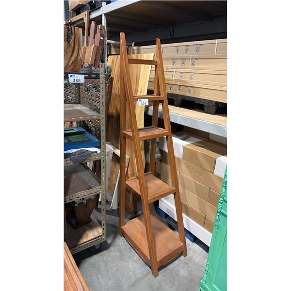 TEAK LADDER SHELF 75" TALL