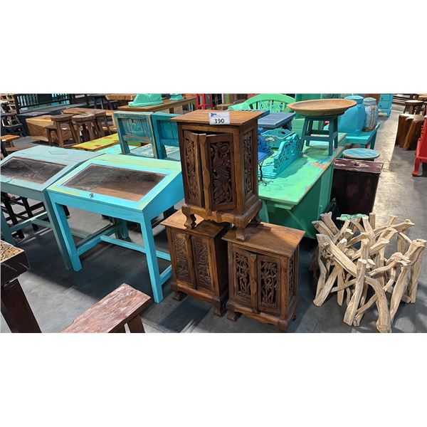 3 SMALL SUAR WOOD CABINETS