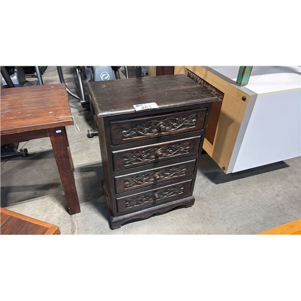EXOTIC WOOD 4 DRAWER DRESSER 23" X 32"