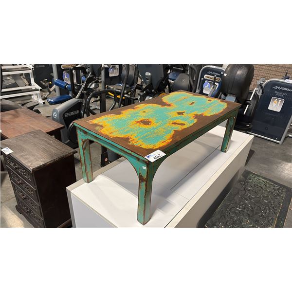 HAND FINISHED COFFEE TABLE 48" X 24"