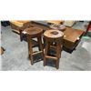 Image 1 : 3 EXOTIC WOOD BARSTOOLS