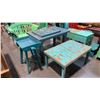 Image 1 : 3 ASSORTED BLUE HAND FINISHED TABLES AND DECOR