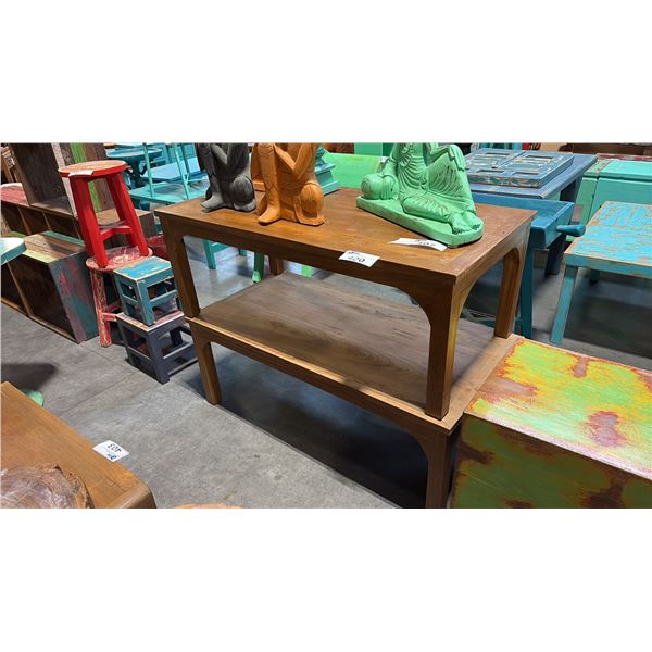 2 EXOTIC WOOD COFFEE TABLES 48" X 24"