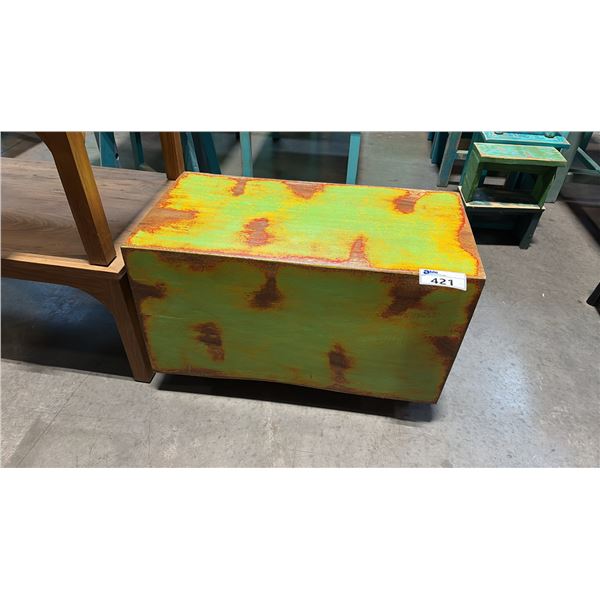 HAND FINISHED EXOTIC WOOD COFFEE TABLE 34 X 17"