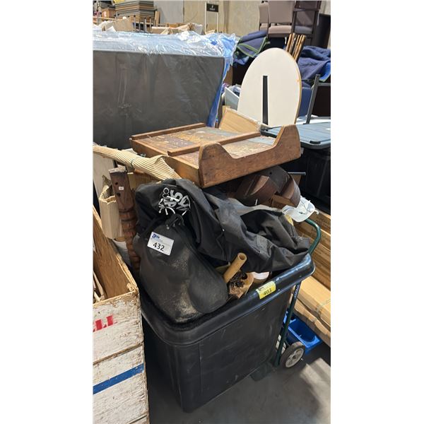 BIN OF ASSORTED MANNEQUINS AND MISC