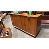 Image 1 : EXOTIC WOOD 61" X 18" X 36" SLIDING DOOR CABINET