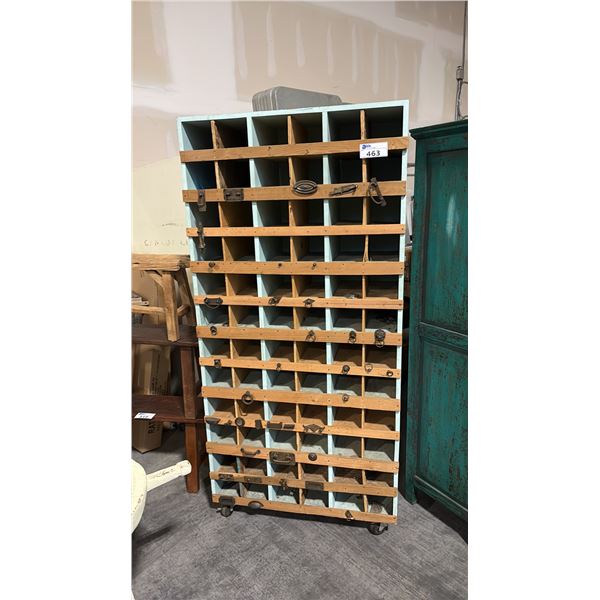 CUSTOM MOBILE 36" X 76"H MULTI-COMPARTMENT STORAGE CABINET