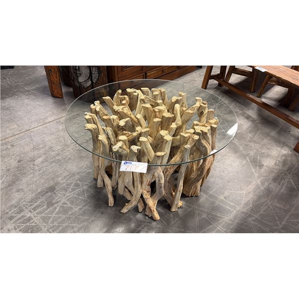 LIANA VINEWOOD ROUND COFFEE TABLE 36"