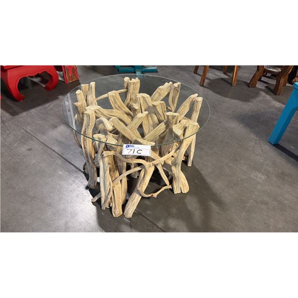 LIANA VINEWOOD ROUND COFFEE TABLE 28"