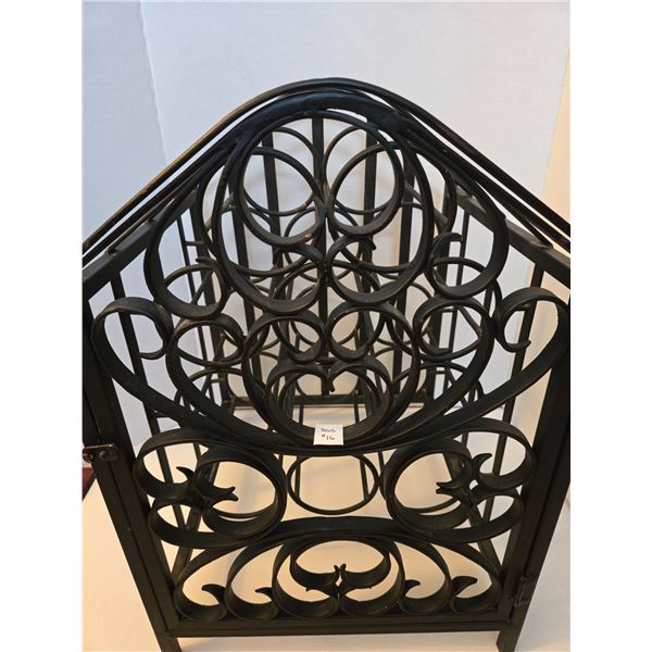 Wrought Iron Wine Rack - holds 11 bottles