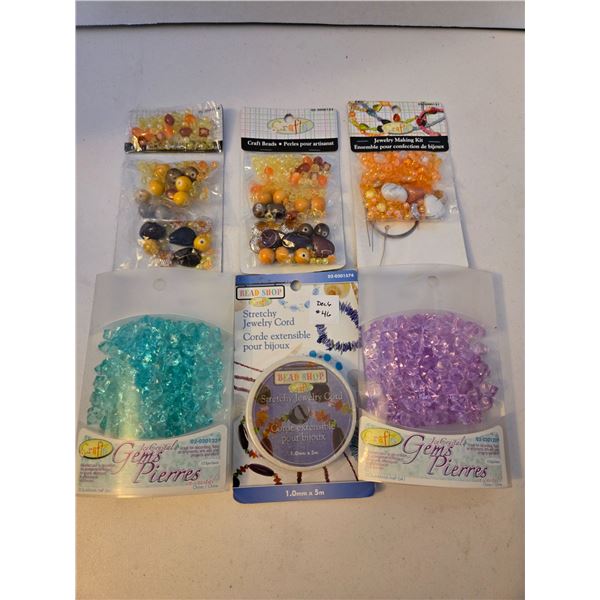 Bag of Retro Beads and Jewelry Cord
