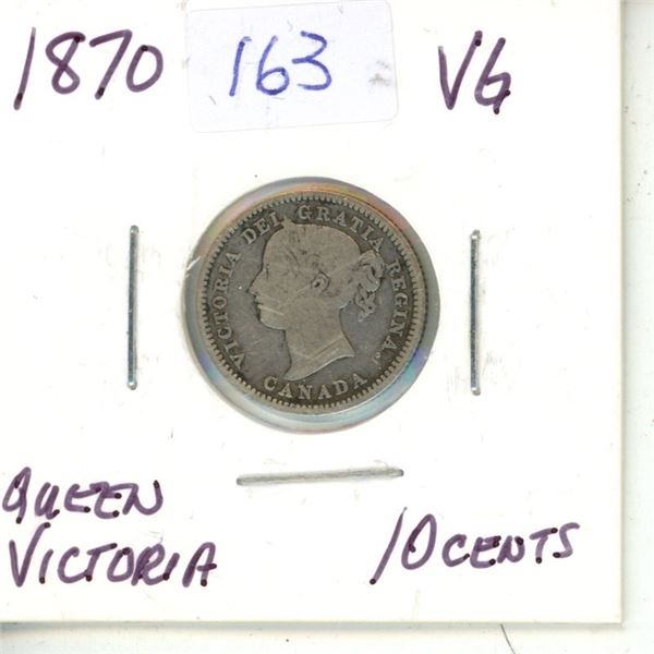 1870 Queen Victoria 10 Cents.