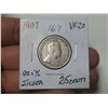 Image 1 : 1907 King Edward 25 Cents Coin.