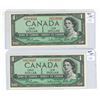 Image 1 : 1954 Two Consecutive Numbered Dollar Bills.