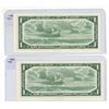 Image 2 : 1954 Two Consecutive Numbered Dollar Bills.