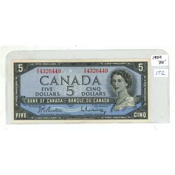 1954 High Grade 5 Dollar Bill.