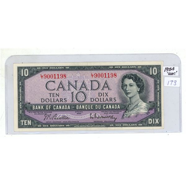 1954 High Grade 10 Dollar Bill.