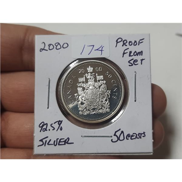 2000 92.5% Silver 50 Cents From Proof Set.