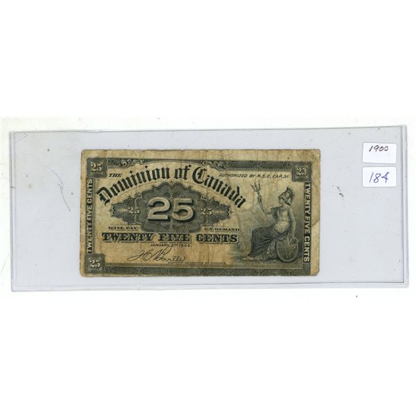 1900 25 Cent Shinplaster Note.