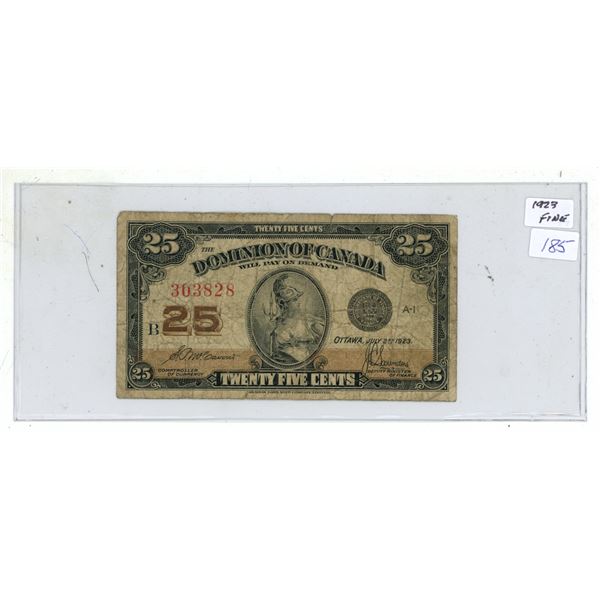 1923 25 Cent Shinplaster Note.